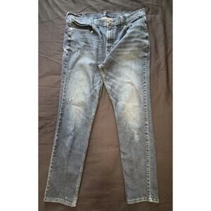 Mens Nautica 38×32 Dark Wash Distressed Slim Denim Jeans